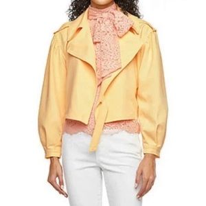 Ryeglass Womens Relaxing Yellow Cropped Jacket ,Size XL